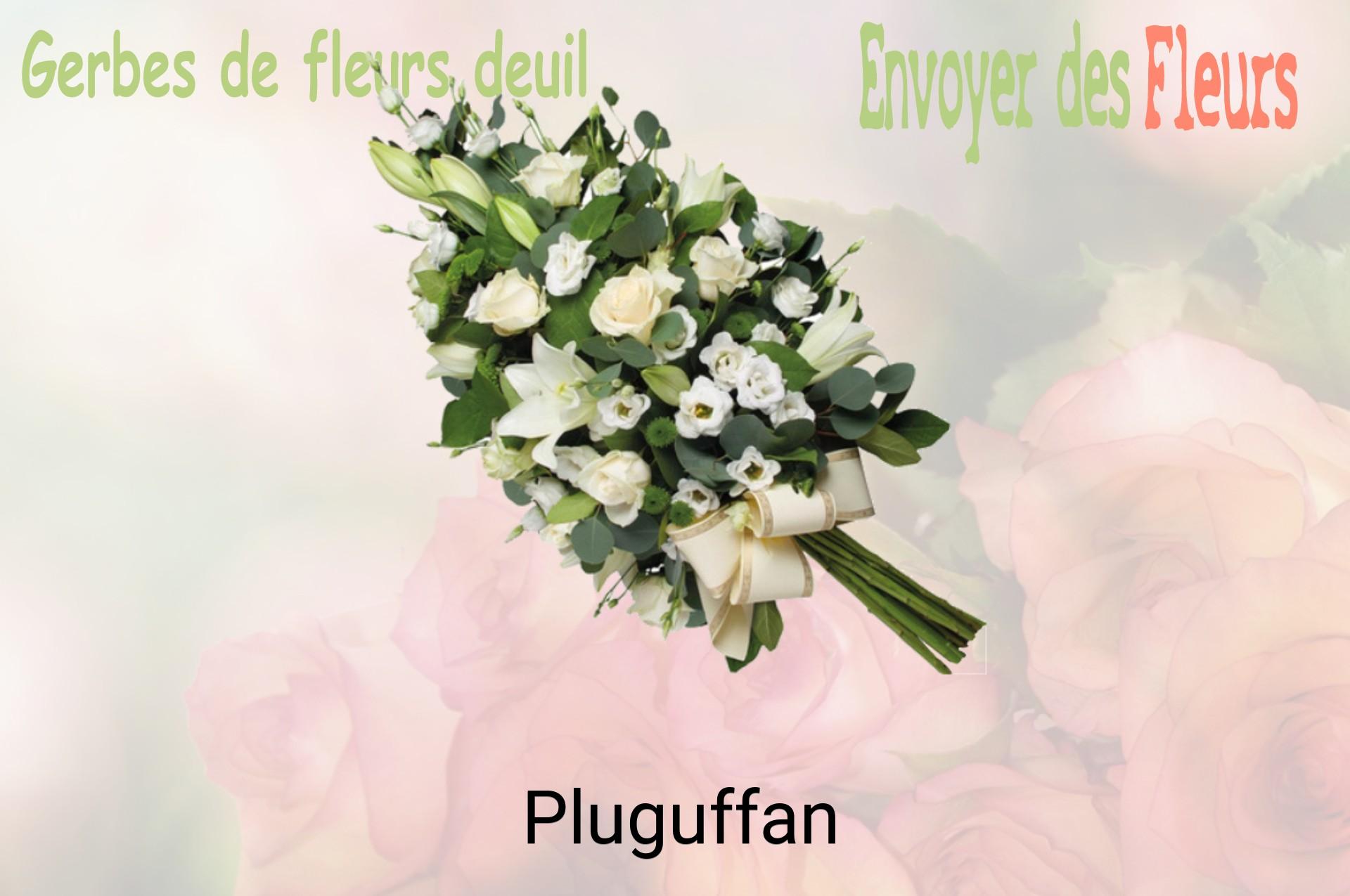 Gerbe de fleurs de deuil livrée à Pluguffan
